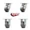 Service Caster 4 Inch Kingpinless Thermoplastic Rubber Wheel Swivel Caster Swivel 2 Rigid, 2PK SCC-KP30S420-TPRRF-2-R-2 - alternate 4